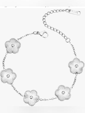 Silver Clover Link Bracelet - Women Jewelry